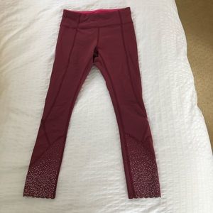 Cropped red lululemon leggings